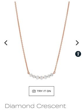 Diamond Crescent Necklace - Rose Gold Chain